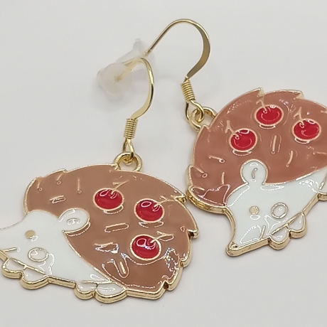 Igel mit Früchten Ohrhänger Ohrringe Modeschmuck