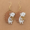 Igel mit Getreide Ohrhänger Ohrringe Modeschmuck