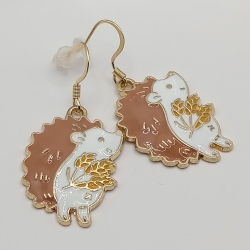 Igel mit Getreide Ohrhänger Ohrringe Modeschmuck