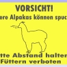 Alpakaschild  Alpaka spuckt No. 2 - 20x30 cm - Gravurschild