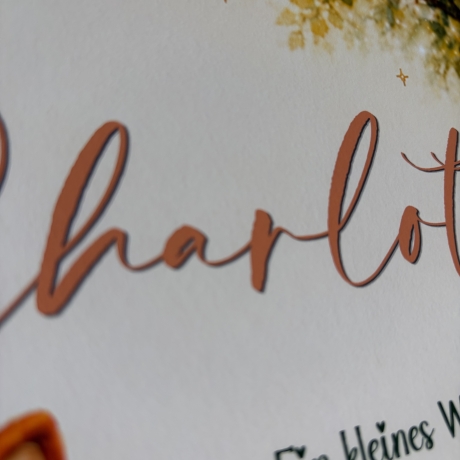 Personalisiertes Geburtsposter inkl. Bilderrahmen - Fuchs