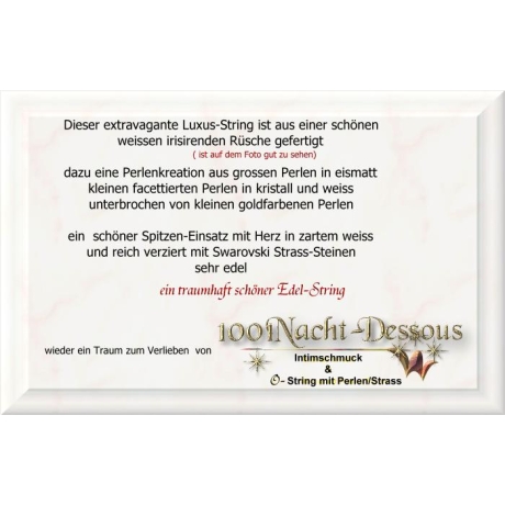 edler Perlenstring ->schöner O-String Intimschmuck