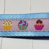 Schlüsselband Cupcakes Muffins Törtchen genäht ca 2,5 x 15 cm