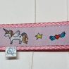Schlüsselband Einhorn Borte auf Webband ca 2,5 x 15 cm