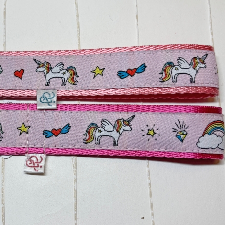 Schlüsselband Einhorn Borte auf Webband ca 2,5 x 15 cm