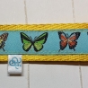 Schlüsselband Schmetterlinge Borte auf Webband ca 2,5 x 15 cm