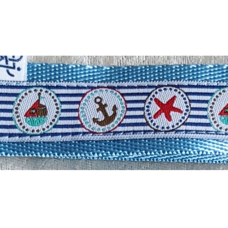 Maritimes Schlüsselband Anker Fische Möwen Schiffe ca 2,5x14 cm