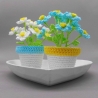 Häkelanleitung Blumen-Dekoration Blumenglück aus Wollresten