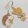 Igel mit Getreide + Getreideähren Ohrhänger Ohrringe Modeschmuck