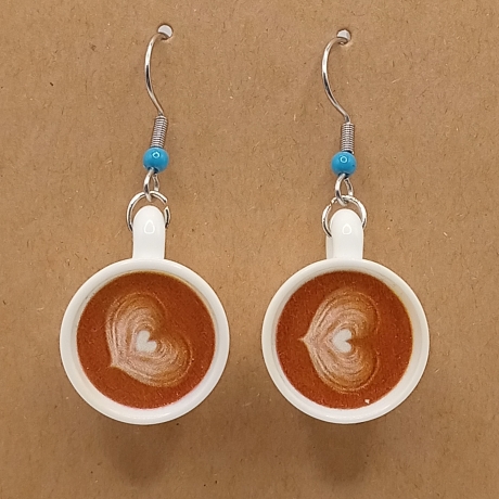 Kaffeetassen blau Kaffee Tasse Ohrhänger Ohrringe Modeschmuck