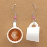 Kaffeetassen pink Kaffee Tasse Ohrhänger Ohrringe Modeschmuck