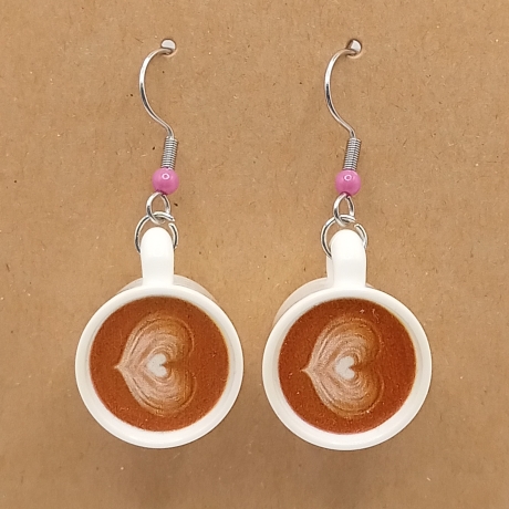 Kaffeetassen pink Kaffee Tasse Ohrhänger Ohrringe Modeschmuck