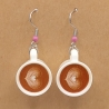 Kaffeetassen pink Kaffee Tasse Ohrhänger Ohrringe Modeschmuck