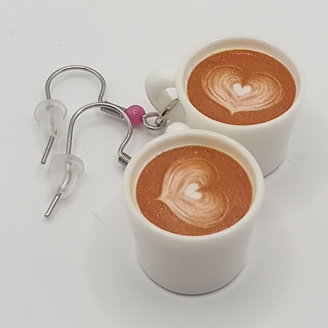 Kaffeetassen pink Kaffee Tasse Ohrhänger Ohrringe Modeschmuck