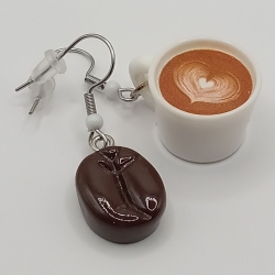 Kaffeebohne und Tasse Ohrhänger Ohrringe Modeschmuck Kaffeebohne und Tasse Ohrhänger Ohrringe Modeschmuck