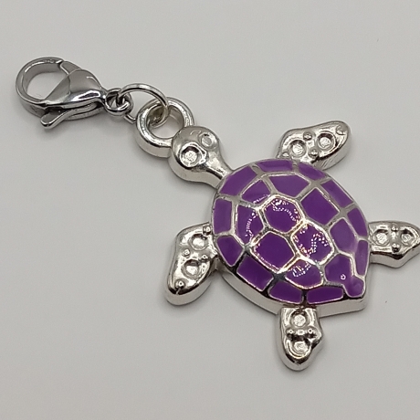 Schildkröte lila Clip Anhänger Bettelarmband Kinder