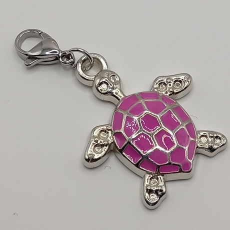 Schildkröte pink Clip Anhänger Bettelarmband Kinder