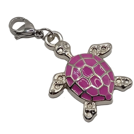 Schildkröte Charm pink Clip Anhänger Bettelarmband Kinder