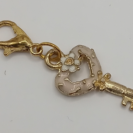 Schlüssel rosa Clip Anhänger Bettelarmband Kinder
