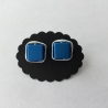 Ohrstecker Aluminium Würfel blau wire wrapping