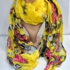 Damen-Langschal mit Schmetterlingen, 180 x 90 cm, gelb