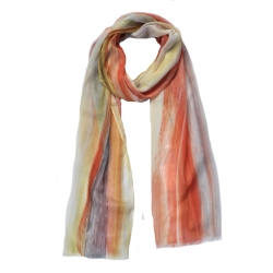 Damen-/Herren-Seiden-Schal bunt, 178x50 cm, gelb-orange