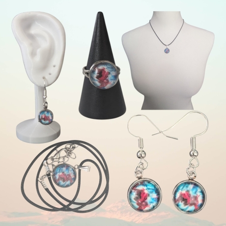 Schmuckset mit Motivstein