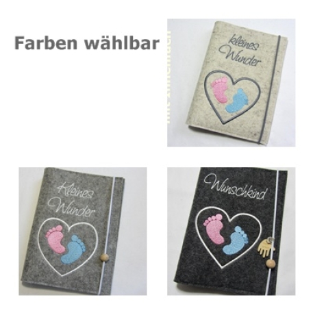 Mutterpass-Hülle aus 100% Wollfilz