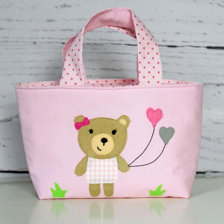 Kindertasche Bär mit Ballons | Wendetasche | Personalisiert