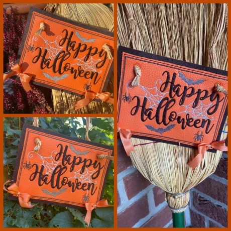 Ferberline Stickdatei Türschild Halloween ab 10x10