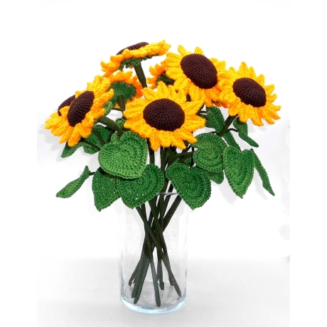 Häkelanleitung Sonnenblumen ganzer Blumenstrauß oder Einzelblumen