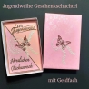 Jugendweihe-Geldgeschenk + Glückwunschkarte Geschenkbox in Rosa