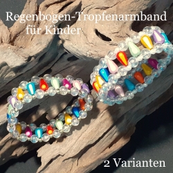 Kinder-Armband Regenbogen Handarbeit Kinder-Schmuck elastisch