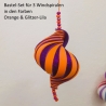Windspiel basteln Kinder-Bastelset, 3x Wind-Mobile Glitzer-Set