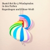 Windspiel basteln Kinder-Bastelset, 3x Wind-Mobile Glitzer-Set