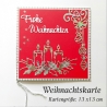 Weihnachtskarte frohe Weihnachten Rot & Silber Festtag-Karte