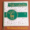 Weihnachtskarte frohe Weihnachten Festtag-Karte Grün & Gold 15 cm