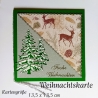 Weihnachtskarte frohe Weihnachten Festtags-Karte Grün mit Rehen