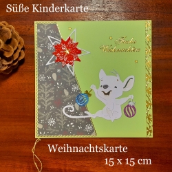 Kinder-Weihnachtskarte frohe Weihnachten Festtag-Karte mit Maus