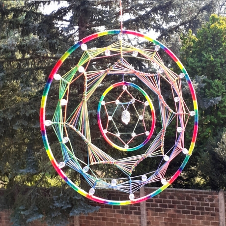 Traumfänger & Perlen Wandschmuck Wohndeko Dreamcatcher (2 in 1)