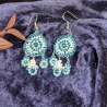 Ohrringe hängend, handgemacht, boho Ohrhänger in Himmelblau
