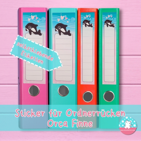 Ordnerrücken Orca Finne Etiketten Ordneretiketten Ordnersticker
