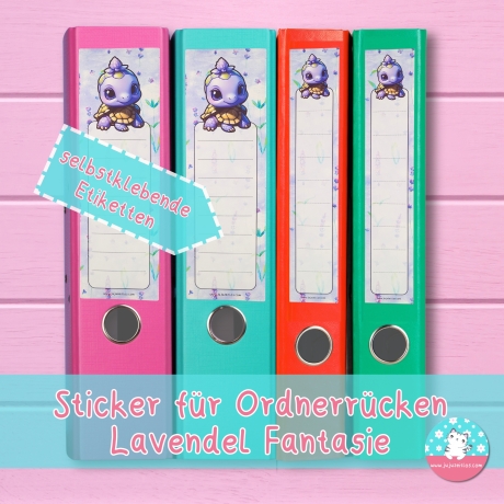 Ordnerrücken Lavendel Fantasie Ordneretiketten Ordnersticker