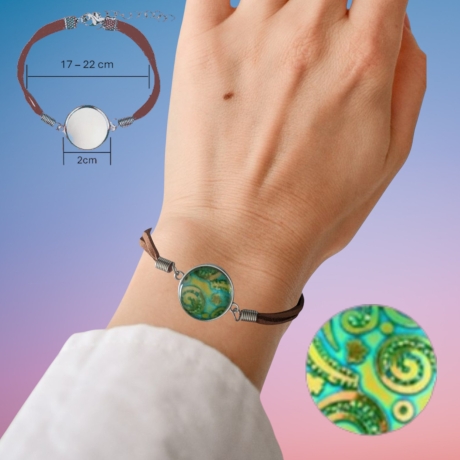 Elegantes Armband Braun Größenverstellbar mit Motivstein