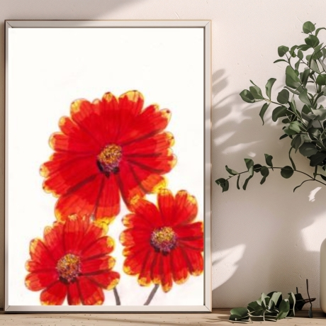 Sonnenauge Handgemaltes Aquarell Original