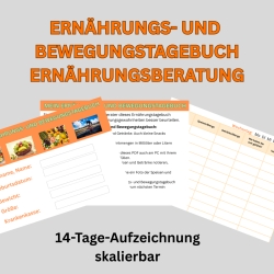 Ernährungs- u. Bewegungstagebuch + Essverhalten-Checkvorlage
