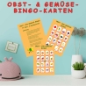 Obst und Gemüse Bingo Kartenspiel Bastelbogen für Kinder Spiel