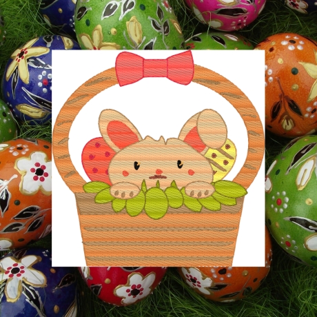 Stickdatei Häschen im Osterkörbchen 10 x 10 cm 17 Dateien