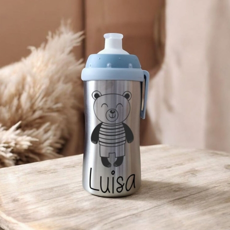 Trinkflasche aus Edelstahl - Gravur Babyfläschche Nuk Junior Cup