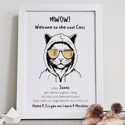 personalisiertes Geldgeschenk zur Jugendweihe - Motiv Cool Cats